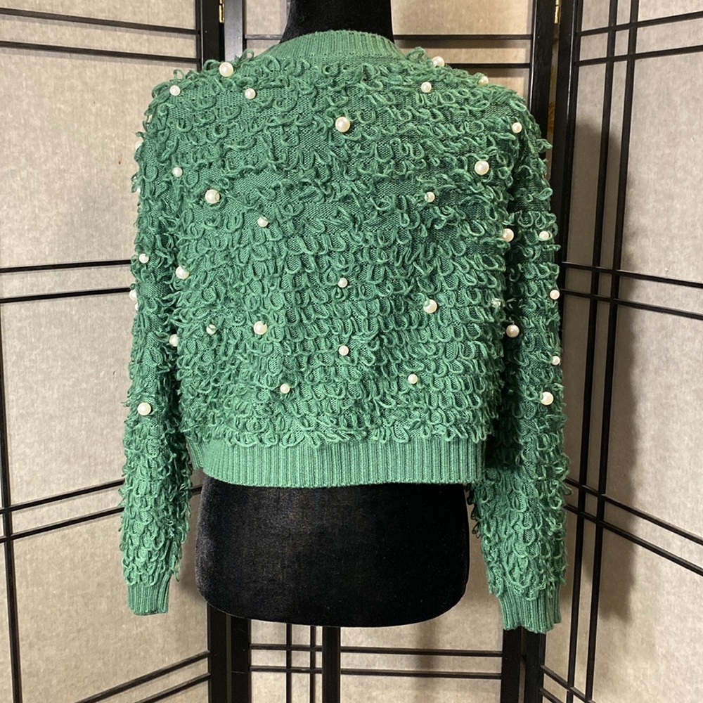 Mighty Fine loop & pearl cardigan- see measurements for sizing! Gorgeous❤️ - Picture 3 of 10